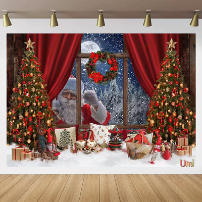 Kalėdų Senelio gatvės namo priekio fonas Vaikų kūdikių fotografijos rekvizitai Vaikų suaugusiųjų vakarėlio Kalėdų fotografijos fonas