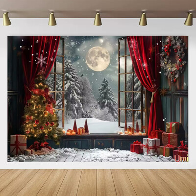 Kalėdų Senelio gatvės namo priekio fonas Vaikų kūdikių fotografijos rekvizitai Vaikų suaugusiųjų vakarėlio Kalėdų fotografijos fonas