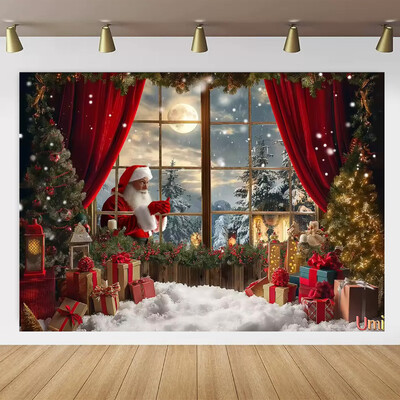 Kalėdų Senelio gatvės namo priekio fonas Vaikų kūdikių fotografijos rekvizitai Vaikų suaugusiųjų vakarėlio Kalėdų fotografijos fonas
