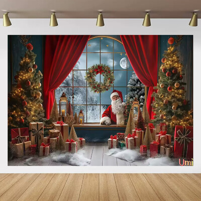 Kalėdų Senelio gatvės namo priekio fonas Vaikų kūdikių fotografijos rekvizitai Vaikų suaugusiųjų vakarėlio Kalėdų fotografijos fonas