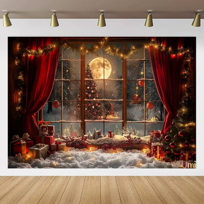 Kalėdų Senelio gatvės namo priekio fonas Vaikų kūdikių fotografijos rekvizitai Vaikų suaugusiųjų vakarėlio Kalėdų fotografijos fonas