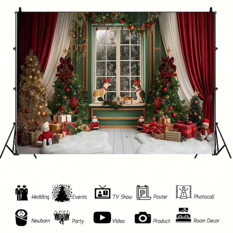 Kalėdų Senelio gatvės namo priekio fonas Vaikų kūdikių fotografijos rekvizitai Vaikų suaugusiųjų vakarėlio Kalėdų fotografijos fonas