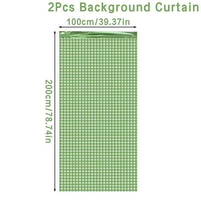 2 csomag zöld fémfólia talmi rojtos függöny Háttér Születésnapi Esküvői Leánybúcsúi dekorációk évfordulós kellékek