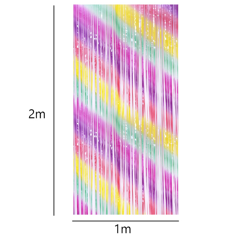 1x2 m-es Macaron Gradiens Fólia rojtos függöny Talmi szalagok Baby Shower Gyerek Fagylalt Születésnapi Party Photo Booth háttér dekoráció