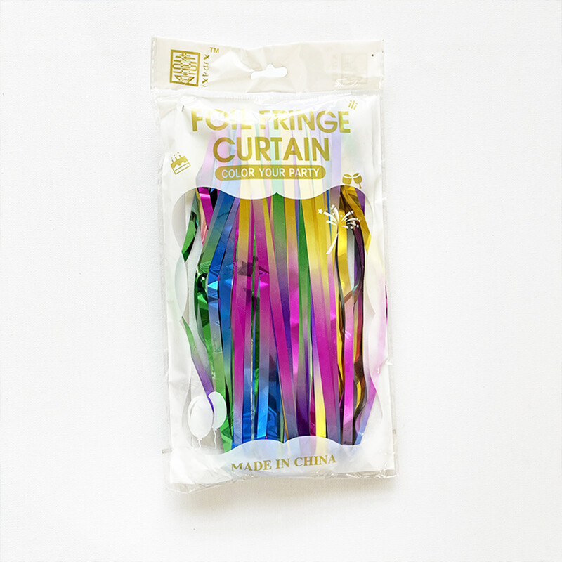 1x2 m-es Macaron Gradiens Fólia rojtos függöny Talmi szalagok Baby Shower Gyerek Fagylalt Születésnapi Party Photo Booth háttér dekoráció