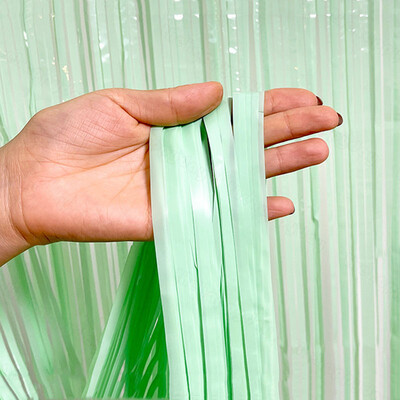 Szivárványos fólia rojtos függöny Háttér Macaron talmi függöny esküvői születésnapi lánybúcsú Háttér fotófülke dekoráció