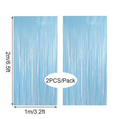 2db Színes rojtos függöny Macaron Backdrops talmi függöny lánynak egyszarvú sellő esküvői parti dekoráció esküvő