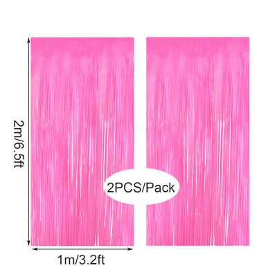 2db Színes rojtos függöny Macaron Backdrops talmi függöny lánynak egyszarvú sellő esküvői parti dekoráció esküvő