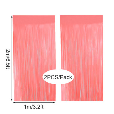 2db Színes rojtos függöny Macaron Backdrops talmi függöny lánynak egyszarvú sellő esküvői parti dekoráció esküvő