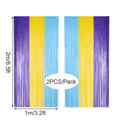 2db Színes rojtos függöny Macaron Backdrops talmi függöny lánynak egyszarvú sellő esküvői parti dekoráció esküvő