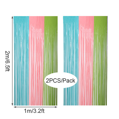 2db Színes rojtos függöny Macaron Backdrops talmi függöny lánynak egyszarvú sellő esküvői parti dekoráció esküvő
