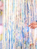 2 σετ 2 * 1M διαφανές πολύχρωμο κουρτίνα βροχής διακόσμηση πάρτι τοίχου