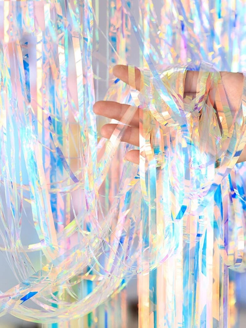 2 σετ 2 * 1M διαφανές πολύχρωμο κουρτίνα βροχής διακόσμηση πάρτι τοίχου