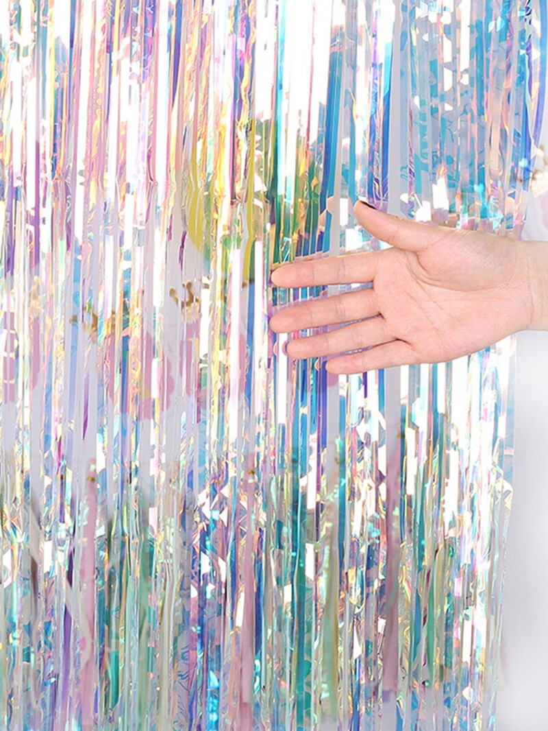 2 σετ 2 * 1M διαφανές πολύχρωμο κουρτίνα βροχής διακόσμηση πάρτι τοίχου