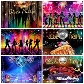 Vinyl Shiny Gold Disco Születésnapi Party Backdrop Club Neon Ball Stage Portré fotózás Háttér Fotó Háttér Fotóstúdió