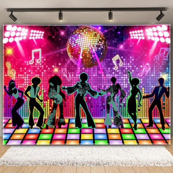 Vinyl Shiny Gold Disco Birthday Party Backdrop Club Neon Ball Stage Πορτραίτο Φωτογραφία φόντου Φωτογραφία Φωτογραφικό στούντιο