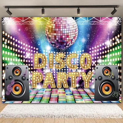 Vinyl Shiny Gold Disco Születésnapi Party Backdrop Club Neon Ball Stage Portré fotózás Háttér Fotó Háttér Fotóstúdió