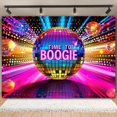 Vinyl Shiny Gold Disco Születésnapi Party Backdrop Club Neon Ball Stage Portré fotózás Háttér Fotó Háttér Fotóstúdió
