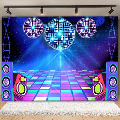 Vinyl Shiny Gold Disco Születésnapi Party Backdrop Club Neon Ball Stage Portré fotózás Háttér Fotó Háttér Fotóstúdió