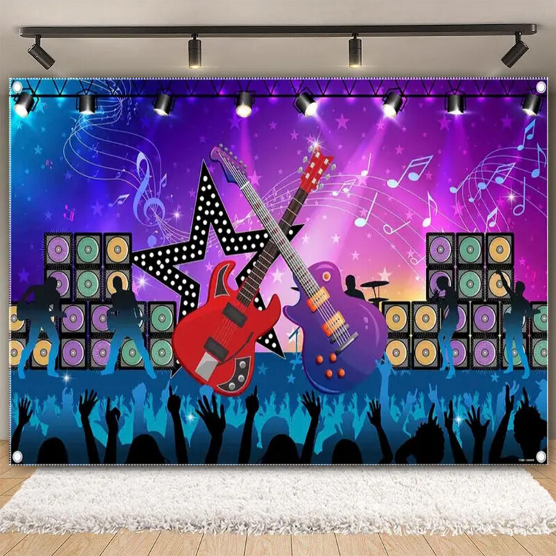 Vinyl Shiny Gold Disco Születésnapi Party Backdrop Club Neon Ball Stage Portré fotózás Háttér Fotó Háttér Fotóstúdió