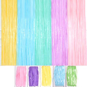 Pasztell függöny Háttér Talmi függöny Bojtfüzér Pasztell Macaron Szivárvány Egyszarvú Party Dekoráció Babazuhany Keresztelő