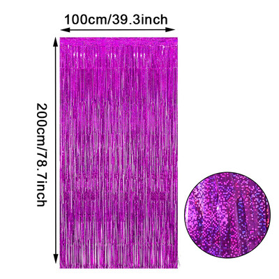 2 metru dzimšanas dienas ballītes kāzu noformējums folijas bārkstis aizkaru fona dekors Pieaugušo jubilejas Ziemassvētku ballītes fona dekors
