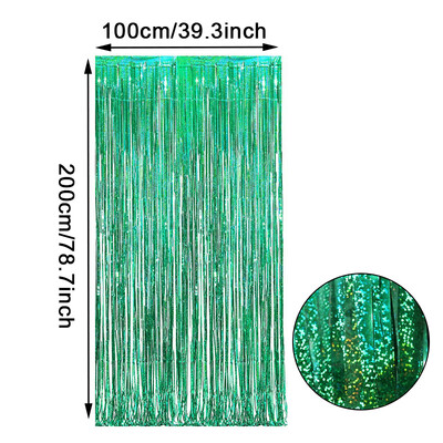 2 metru dzimšanas dienas ballītes kāzu noformējums folijas bārkstis aizkaru fona dekors Pieaugušo jubilejas Ziemassvētku ballītes fona dekors