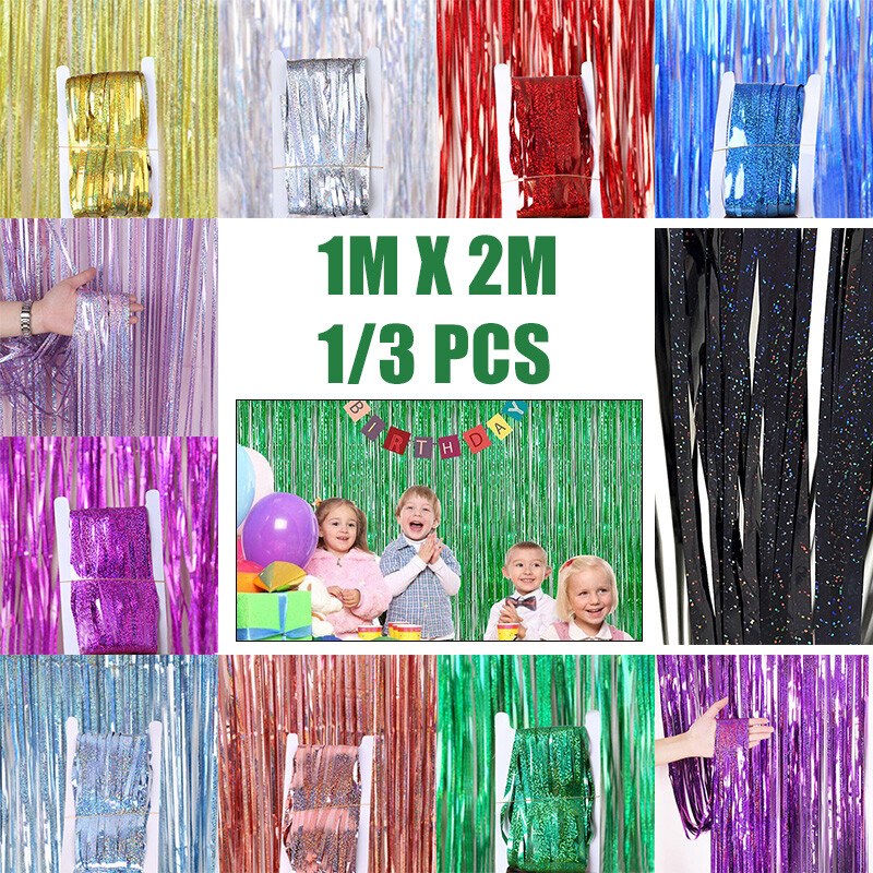 2 metru dzimšanas dienas ballītes kāzu noformējums folijas bārkstis aizkaru fona dekors Pieaugušo jubilejas Ziemassvētku ballītes fona dekors