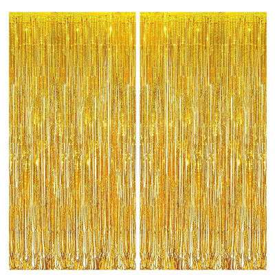 2Pack 2X1M kék lézeres fém fólia talmi rojt függöny Háttér Születésnapi Esküvő Leánybúcsú dekoráció felnőtt gyerekeknek