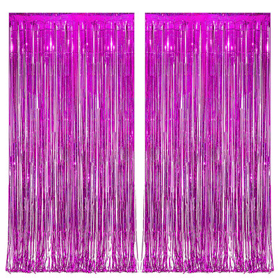 2Pack 2X1M kék lézeres fém fólia talmi rojt függöny Háttér Születésnapi Esküvő Leánybúcsú dekoráció felnőtt gyerekeknek