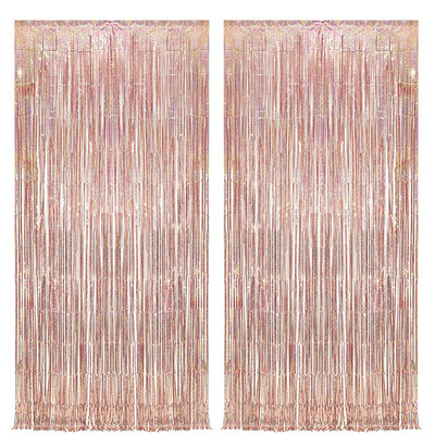 2Pack 2X1M kék lézeres fém fólia talmi rojt függöny Háttér Születésnapi Esküvő Leánybúcsú dekoráció felnőtt gyerekeknek