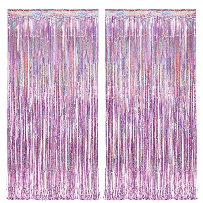 2Pack 2X1M kék lézeres fém fólia talmi rojt függöny Háttér Születésnapi Esküvő Leánybúcsú dekoráció felnőtt gyerekeknek