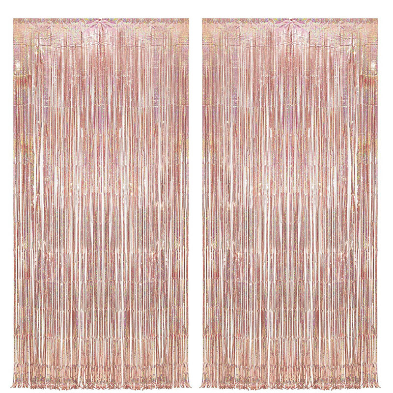 2Pack 2X1M kék lézeres fém fólia talmi rojt függöny Háttér Születésnapi Esküvő Leánybúcsú dekoráció felnőtt gyerekeknek