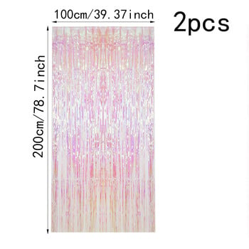 2-метрова прозрачна преливаща се розова дъждовна завеса фонова декорация на стена, фонова декорация на сватбено тържество за рожден ден