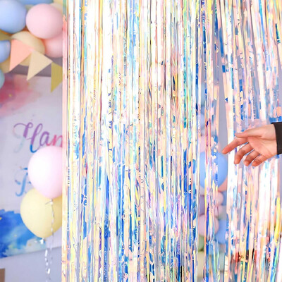 1 db 2 * 1M színes esőfüggöny parti dekoráció függöny háttérfal