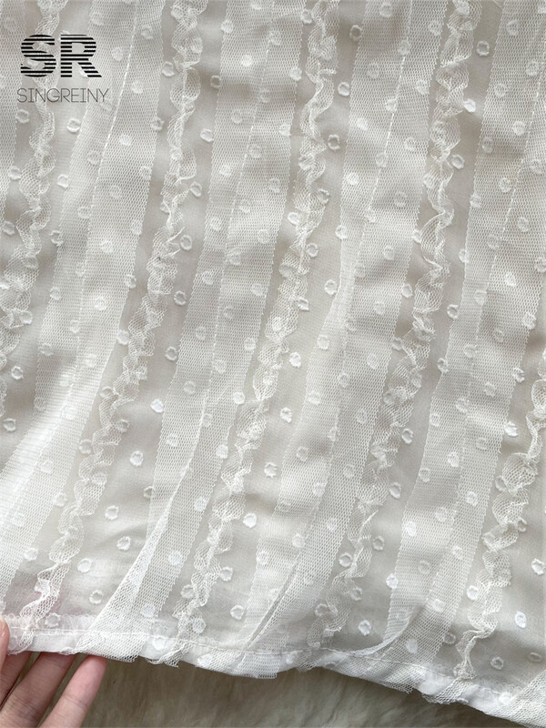 SINGREINY csipke divatos nyári ing női elegáns hosszú ujjú fehér elegáns divat 2024 női alkalmi nyári blúz