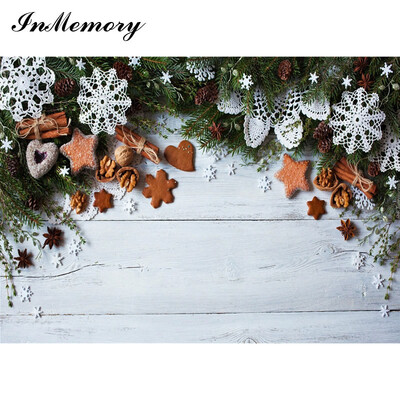 InMemory 90x60cm Ziemassvētku koka foni fotogrāfijām Maza izmēra Ziemassvētku dāvanu fotografēšanai svētku fotofons