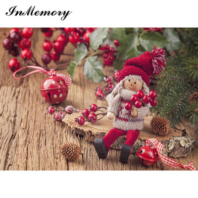 InMemory 90x60cm Ziemassvētku koka foni fotogrāfijām Maza izmēra Ziemassvētku dāvanu fotografēšanai svētku fotofons