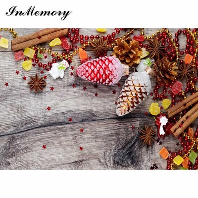 InMemory 90x60cm Ziemassvētku koka foni fotogrāfijām Maza izmēra Ziemassvētku dāvanu fotografēšanai svētku fotofons