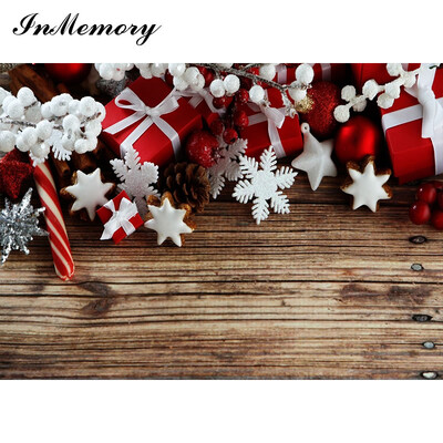 InMemory 90x60cm Ziemassvētku koka foni fotogrāfijām Maza izmēra Ziemassvētku dāvanu fotografēšanai svētku fotofons