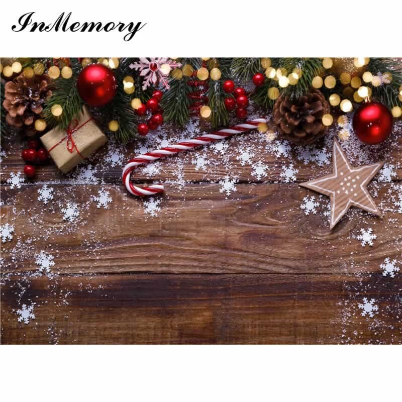 InMemory 90x60cm Ziemassvētku koka foni fotogrāfijām Maza izmēra Ziemassvētku dāvanu fotografēšanai svētku fotofons