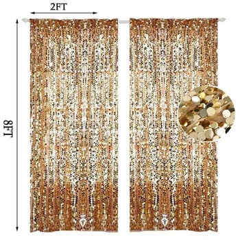 2FTx8FT 18mm Κουρτίνες με σκηνικό με παγιέτες γκλίτερ χρυσές κουρτίνες με γκλίτερ φόντο για διακόσμηση σκηνής σε σκηνές γάμου