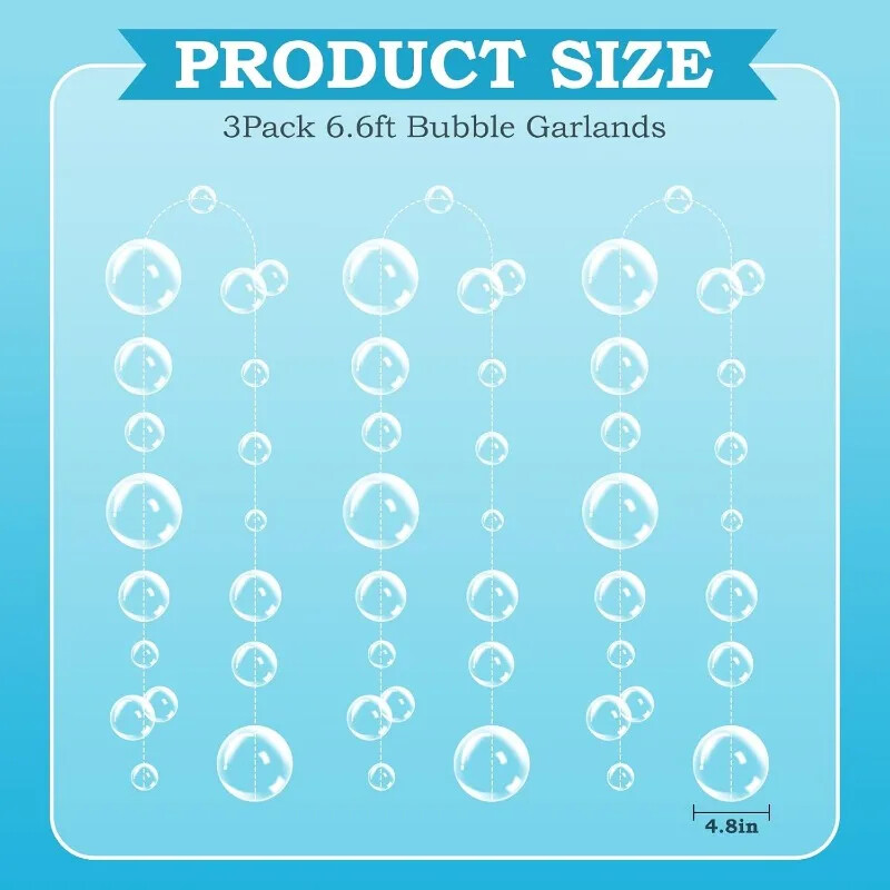 Under the Sea Party Hátterek Dekorációk Medence óceán kék talmi fólia rojtos függöny függő buborék füzér születésnapi parti dekoráció