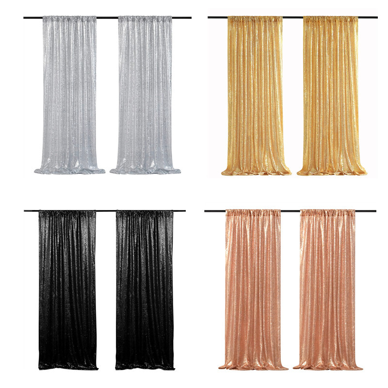 Flitteres háttérfüggönyök - 2 paneles 2x8 láb, esküvői születésnapra, karácsonyi babaváró parti dekorációra Fényképészeti kellékek Ezüst