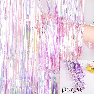 1-3M gyönyörű esküvői születésnapi parti függöny, bojtos fólia rojtos gyerekeknek felnőtt évfordulós sellő fagyos party háttérdíszek