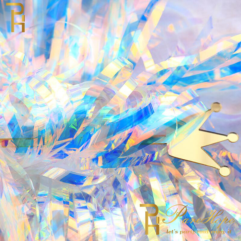 1-3M gyönyörű esküvői születésnapi parti függöny, bojtos fólia rojtos gyerekeknek felnőtt évfordulós sellő fagyos party háttérdíszek