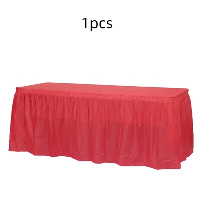Fustă de masă de unică folosință Petrecere din plastic 6 culori 75x430cm Husă de masă pentru petrecere La mulți ani Decorare festival de nuntă