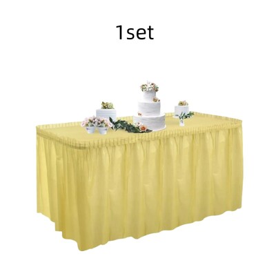 Vienkartinis stalo sijonas plastikinis vakarėlis 6 spalvų 75x430cm stalo užvalkalas su gimtadienio vakarėliu vestuvių šventės dekoravimui