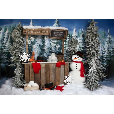 Χριστουγεννιάτικο σκηνικό για φωτογραφία Χειμωνιάτικη νύχτα Χρυσό γκλίτερ φως χιονάνθρωπος πεύκο για πάρτι γενεθλίων μωρό Διακόσμηση φόντου