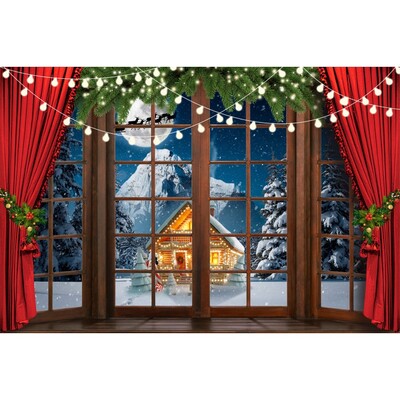 Χριστουγεννιάτικο σκηνικό για φωτογραφία Χειμωνιάτικη νύχτα Χρυσό γκλίτερ φως χιονάνθρωπος πεύκο για πάρτι γενεθλίων μωρό Διακόσμηση φόντου